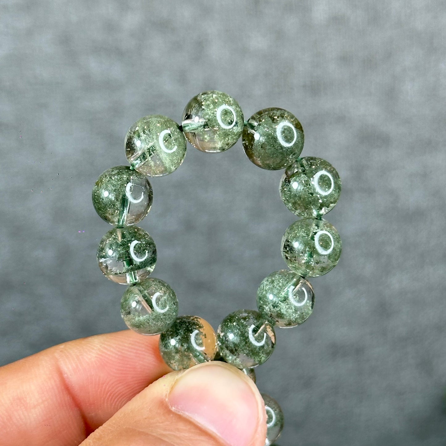 Natural Green Phantom Quartz Bracelet Size 8.5 mm
