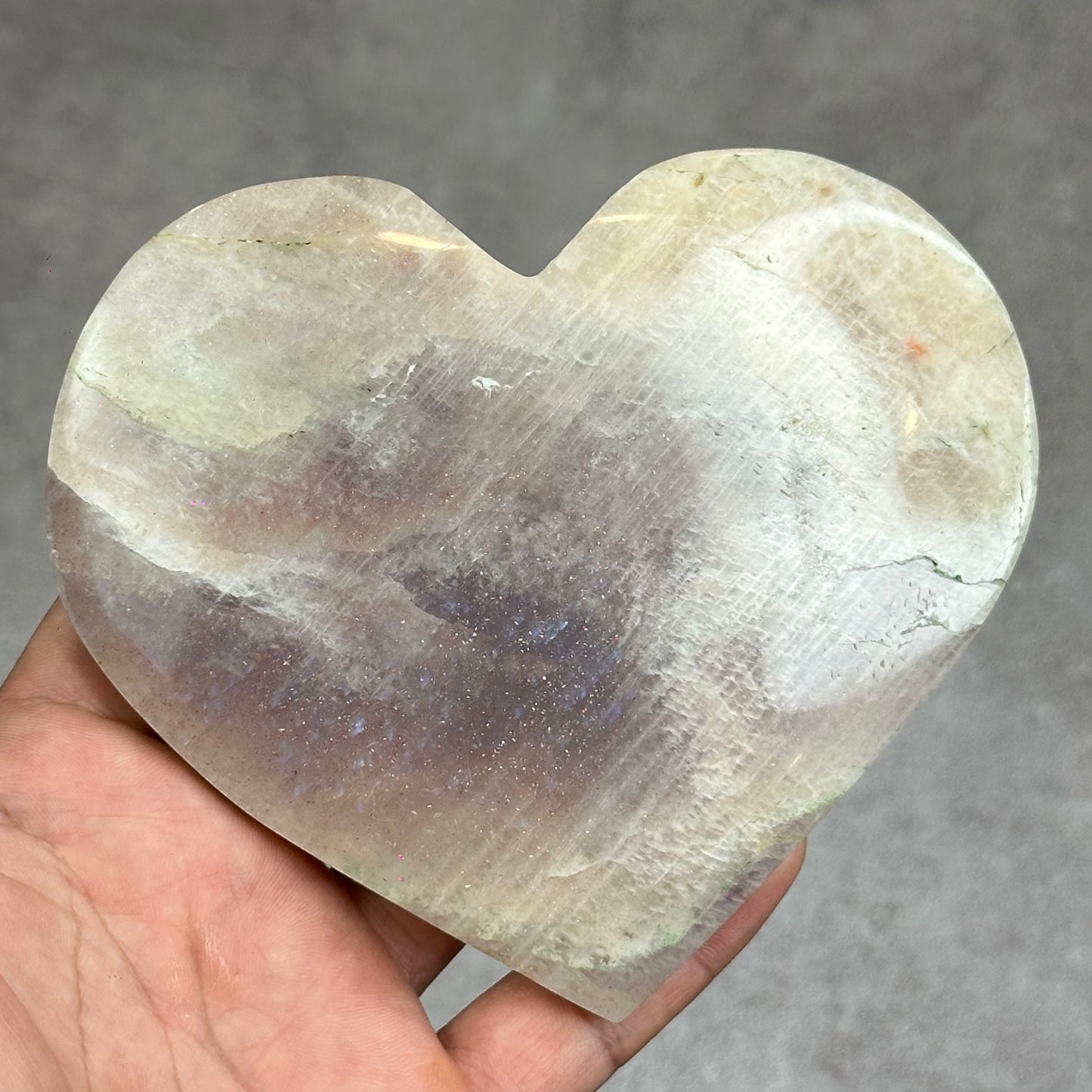 Natural Moonstone Heart Figurine