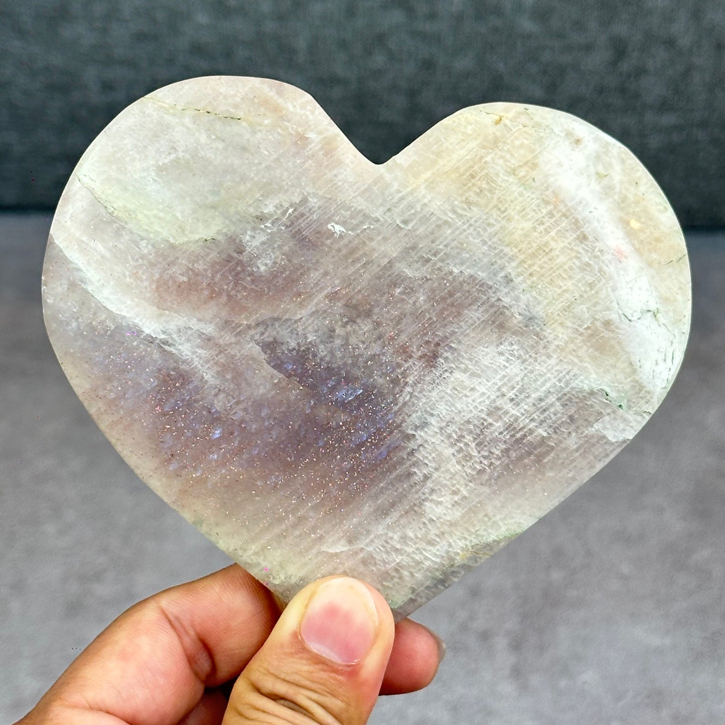 Natural Moonstone Heart Figurine