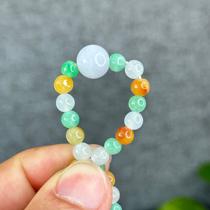 Mulit-Colour Natural Jadeite Jade Bracelet Size 5.4 mm