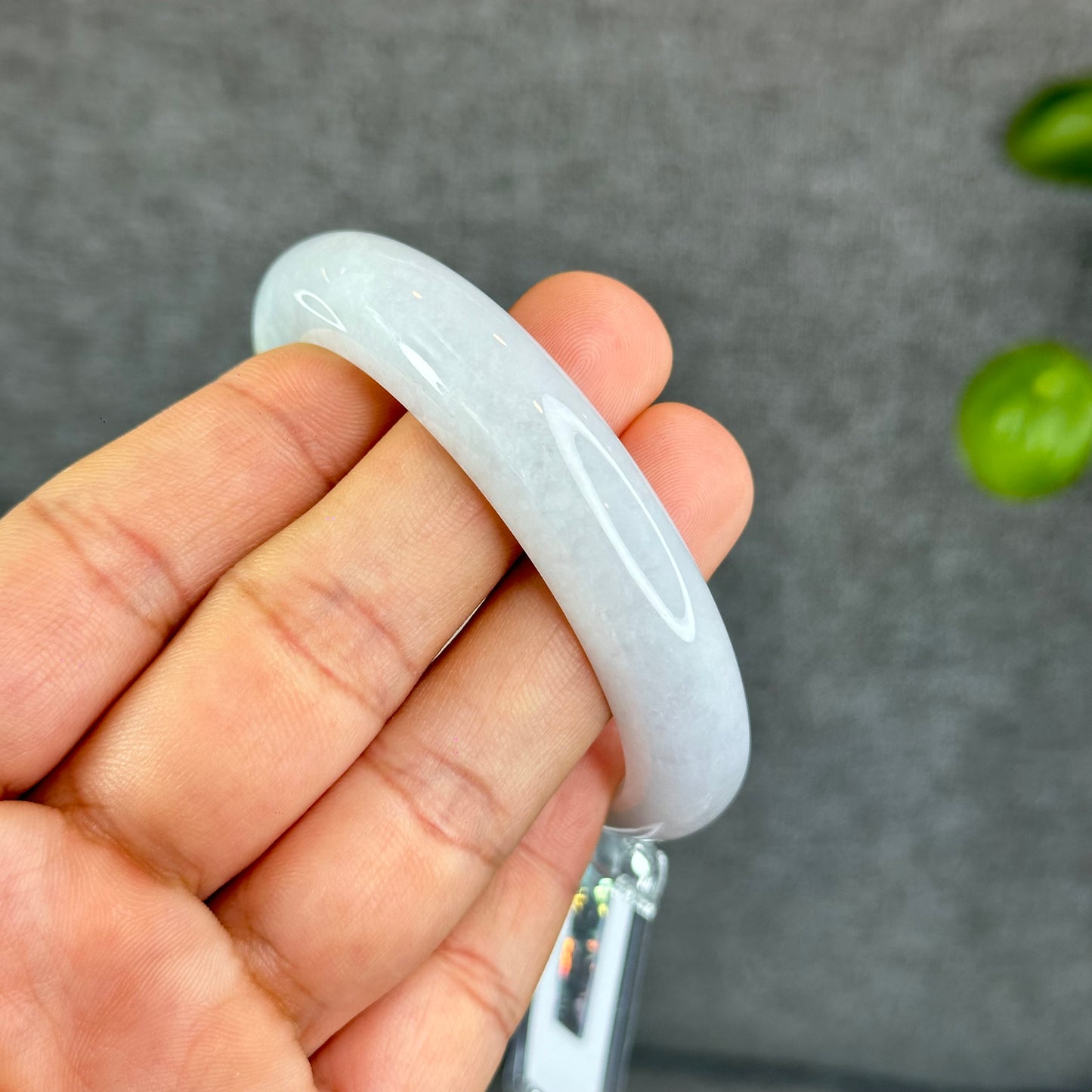 Natural Orange Jadeite Jade Bangle Leaf Style Size 55.5 mm