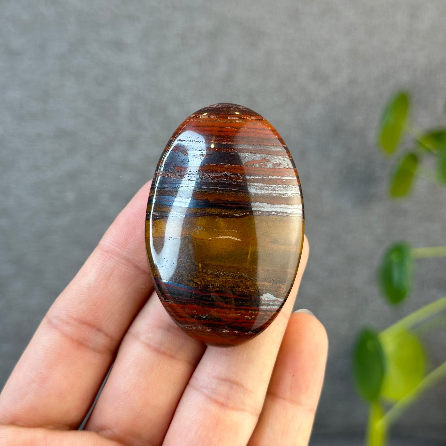 Red Titan Tiger Eye Palm Stone