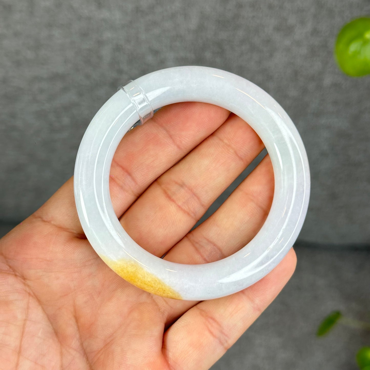 Natural Orange Jadeite Jade Bangle Chopstick Style Size 52.5 mm