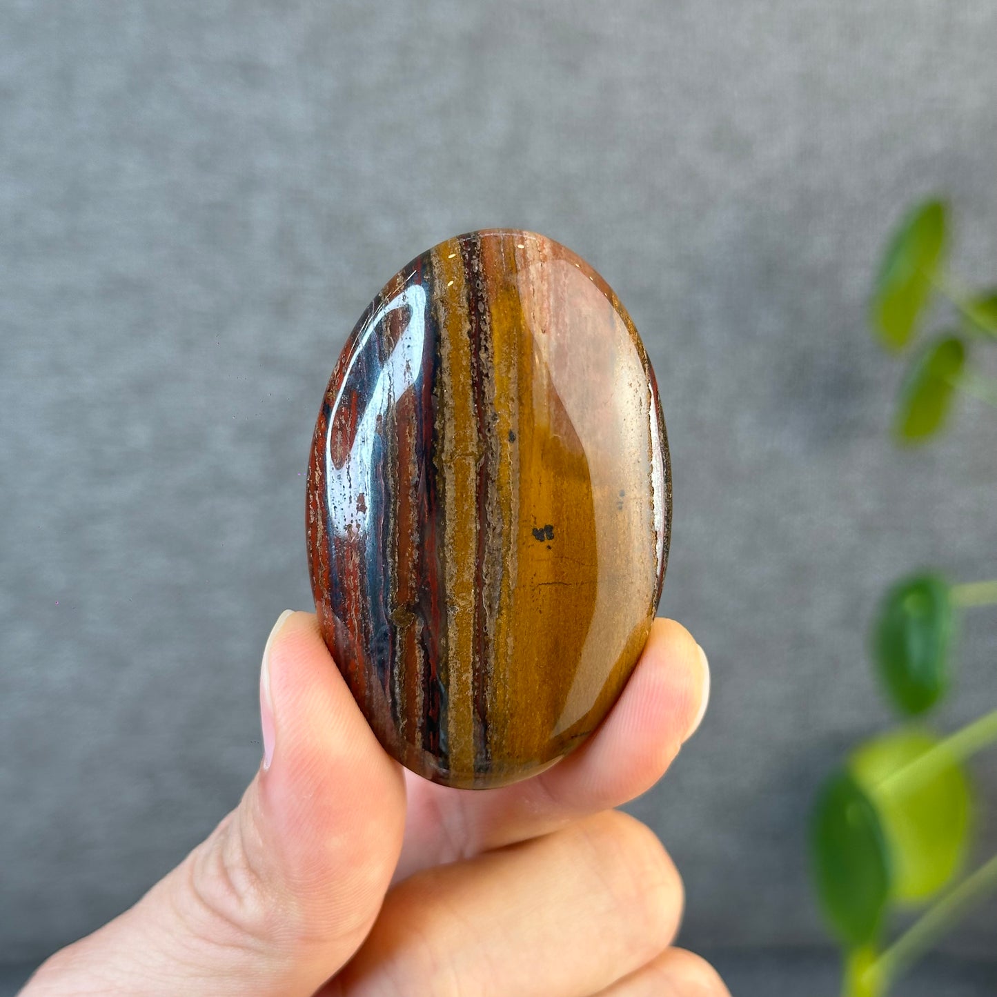 Red Titan Tiger Eye Palm Stone