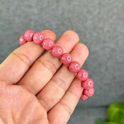 Bracelet Rhodonite Rose Taille 10 mm
 Madagascar