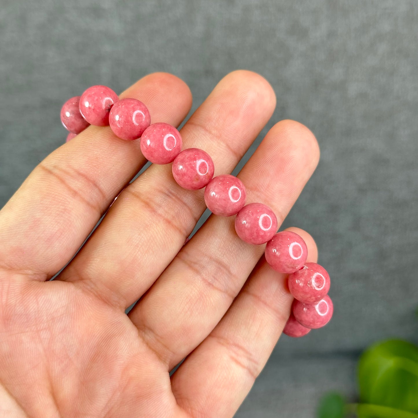 Bracelet Rhodonite Rose Taille 10 mm
 Madagascar