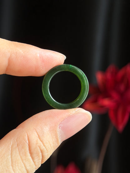 Natural Nephrite Jade Ring Square Style Size 1.45