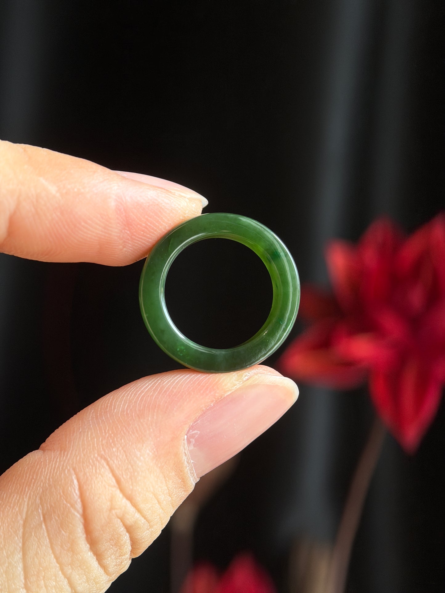 Natural Nephrite Jade Ring Square Style Size 1.45