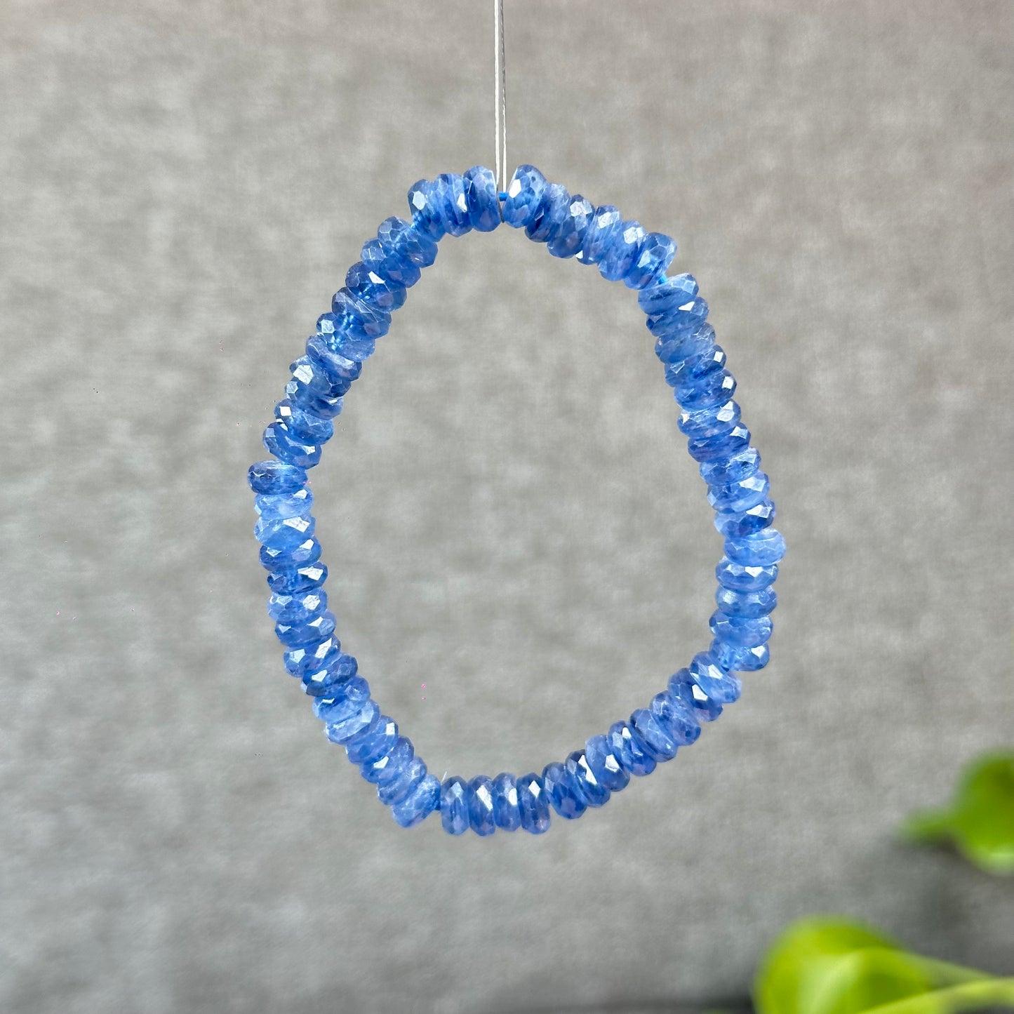 Natural Kyanite Rondelle Faceted Bracelet Size 7 mm