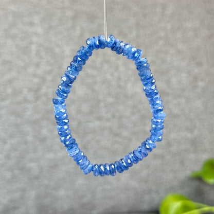Natural Kyanite Rondelle Faceted Bracelet Size 7 mm