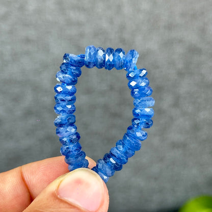 Natural Kyanite Rondelle Faceted Bracelet Size 7 mm
