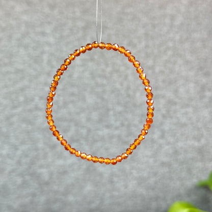 Natural Hessonite Garnet Bracelet Size 4 mm
