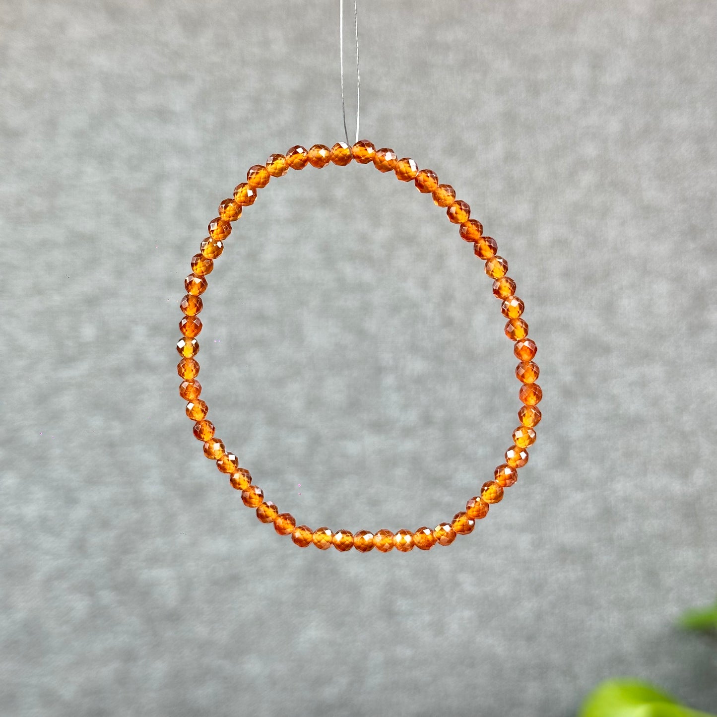Natural Hessonite Garnet Bracelet Size 4 mm