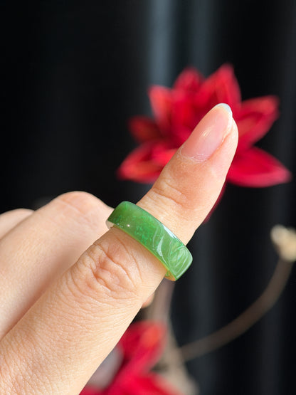 Natural Nephrite Jade Ring Square Style Size 1.6