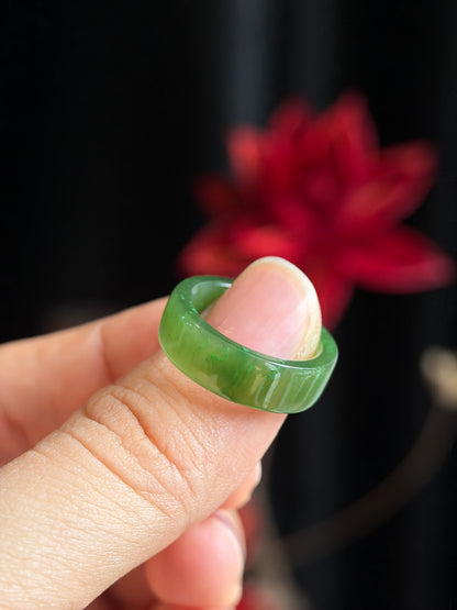 Natural Nephrite Jade Ring Square Style Size 1.6