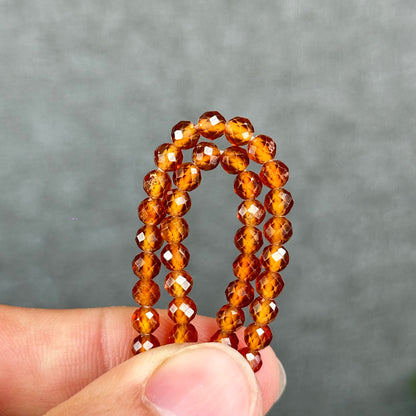 Natural Hessonite Garnet Bracelet Size 4 mm