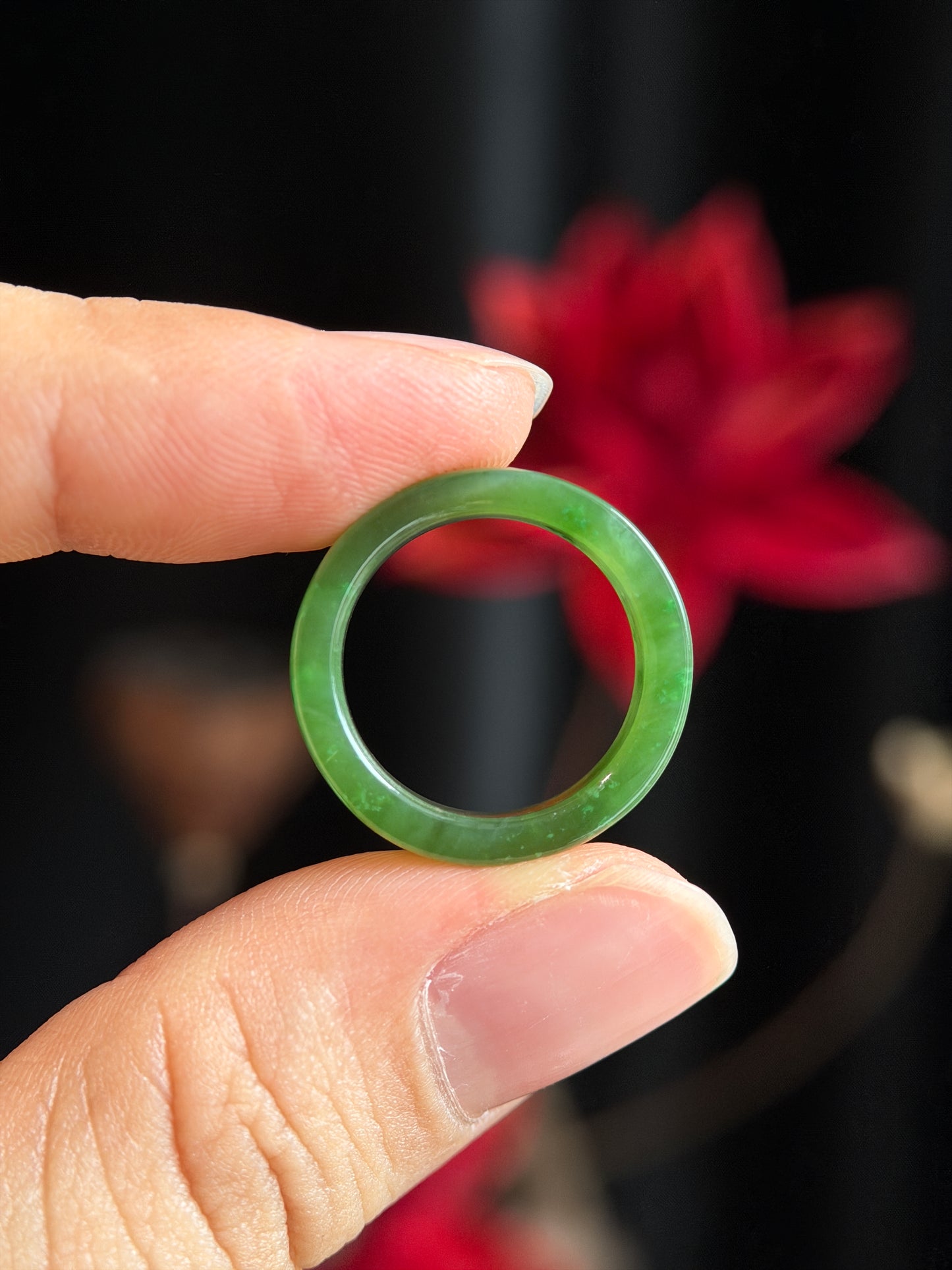Natural Nephrite Jade Ring Square Style Size 1.6