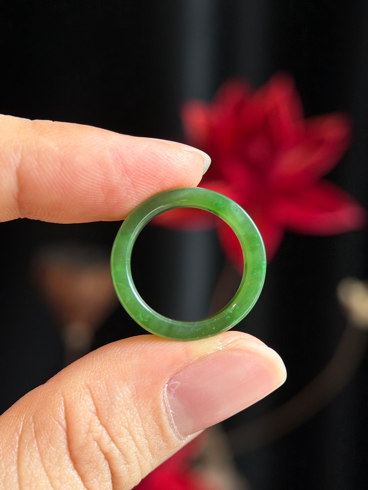 Natural Nephrite Jade Ring Square Style Size 1.6