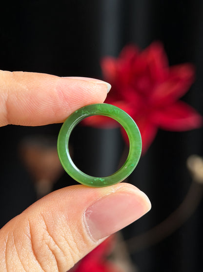 Natural Nephrite Jade Ring Square Style Size 1.6