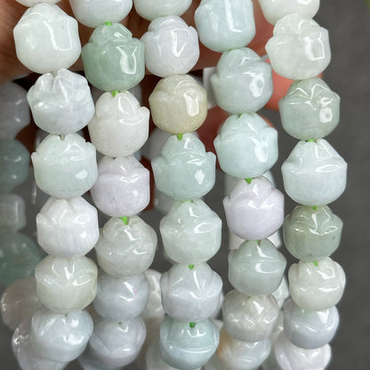 Vo Uu Jadeite Jade Flower Bracelet Size 10 mm