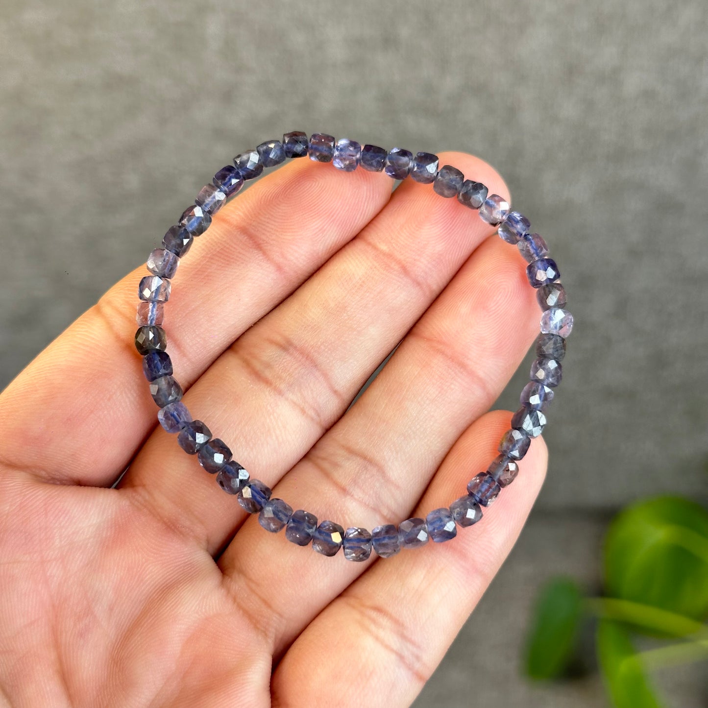 Natural Lolite Bracelet Size 4 mm
