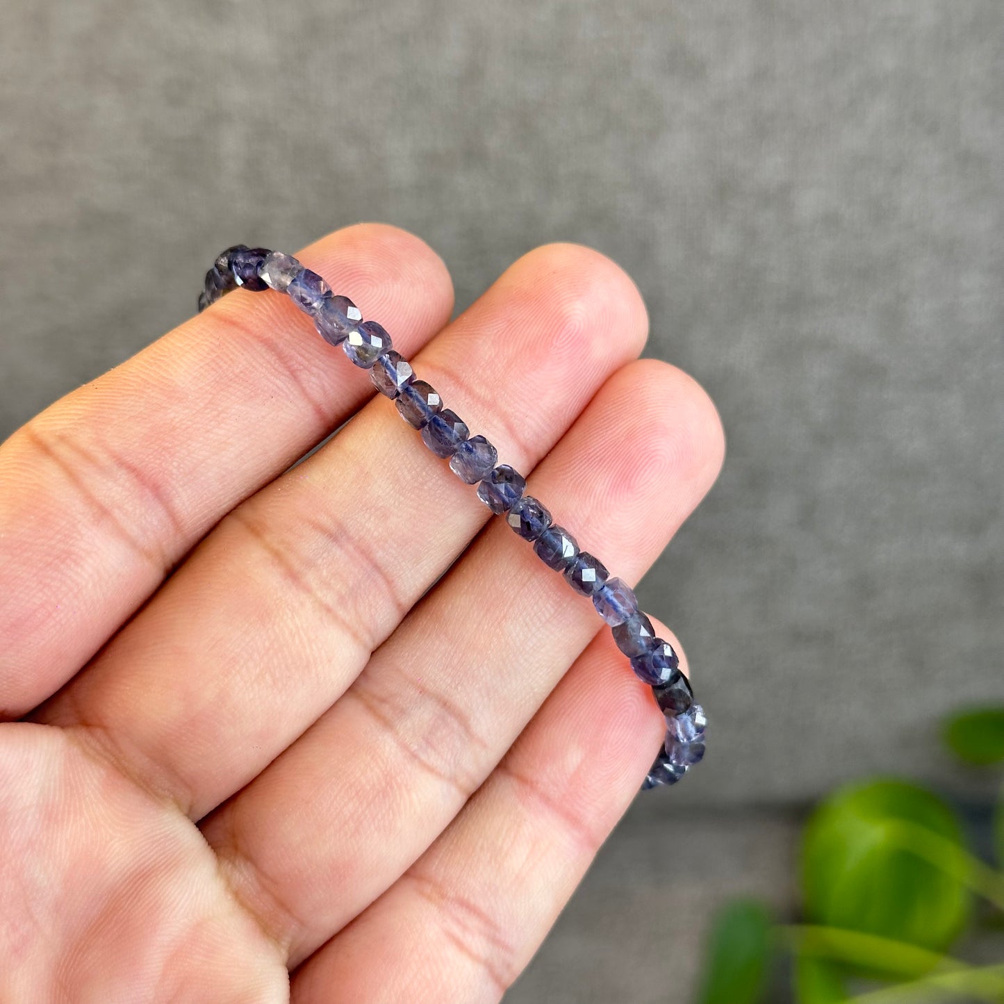 Natural Lolite Bracelet Size 4 mm