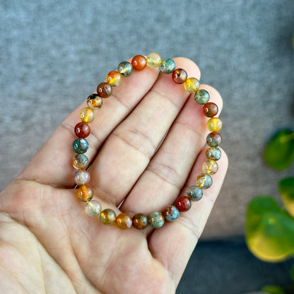 Natural Red Moss Agate Bracelet Size 6 mm