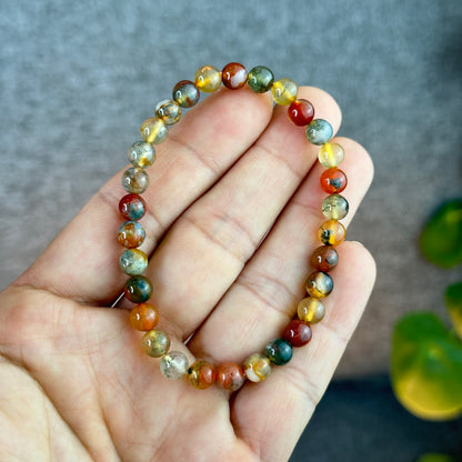 Red Moss Agate Bracelet Size 6 mm