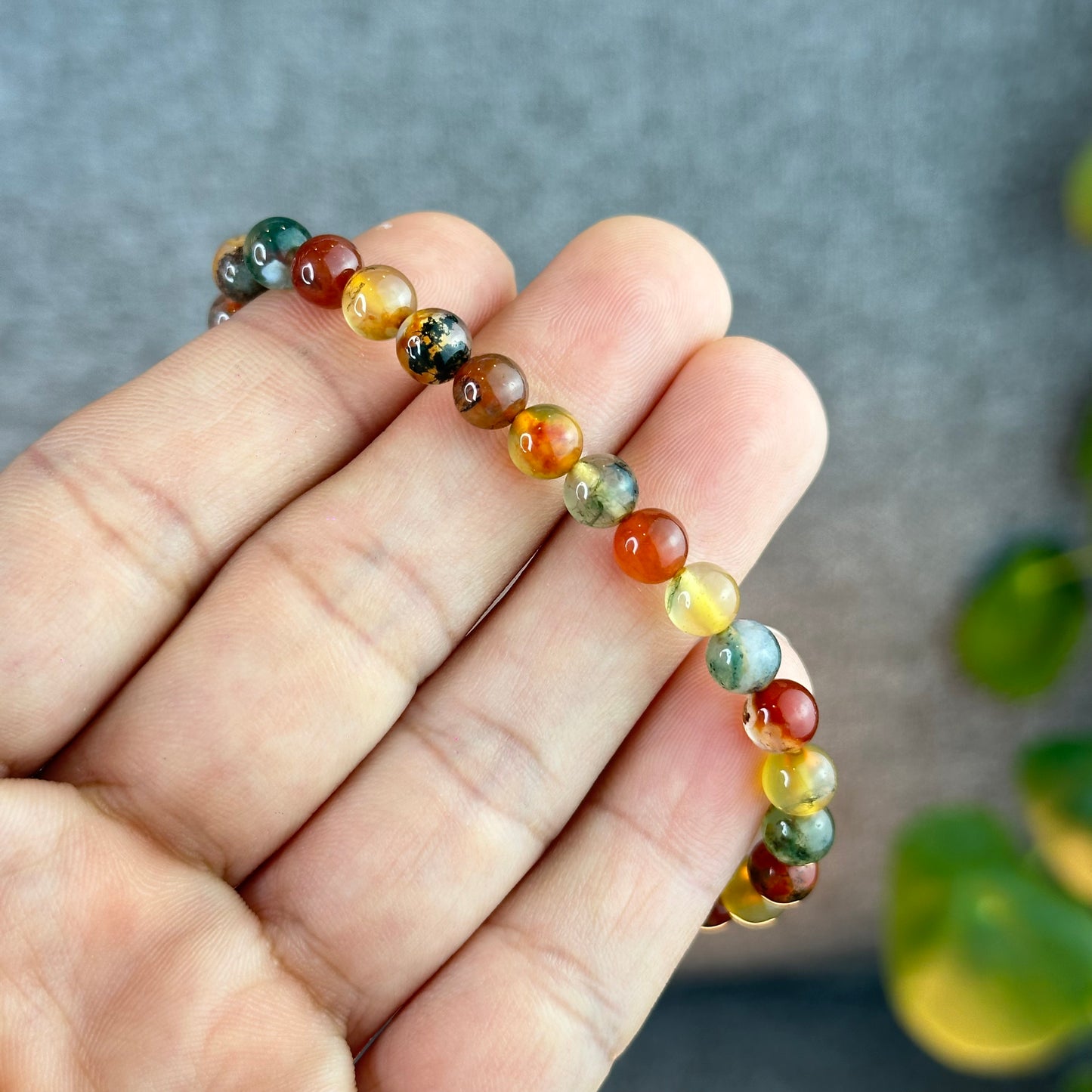 Red Moss Agate Bracelet Size 6 mm