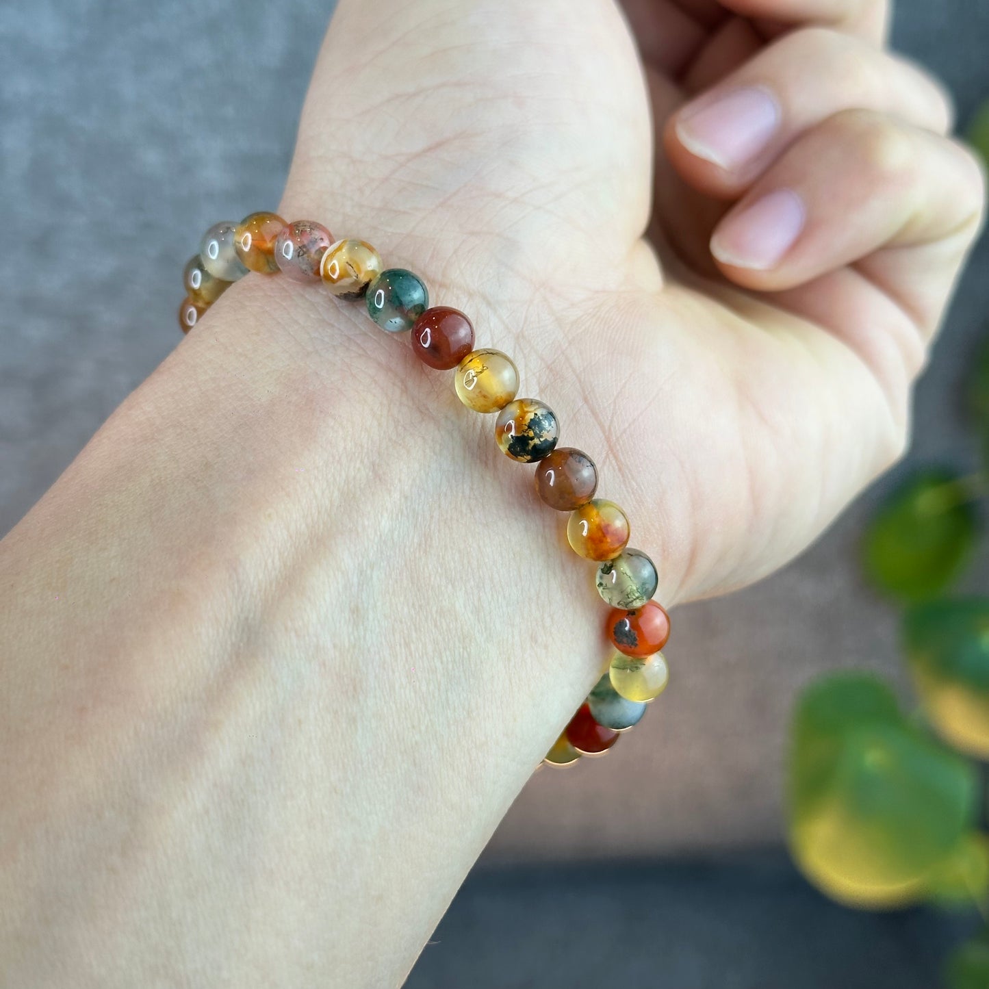 Red Moss Agate Bracelet Size 6 mm