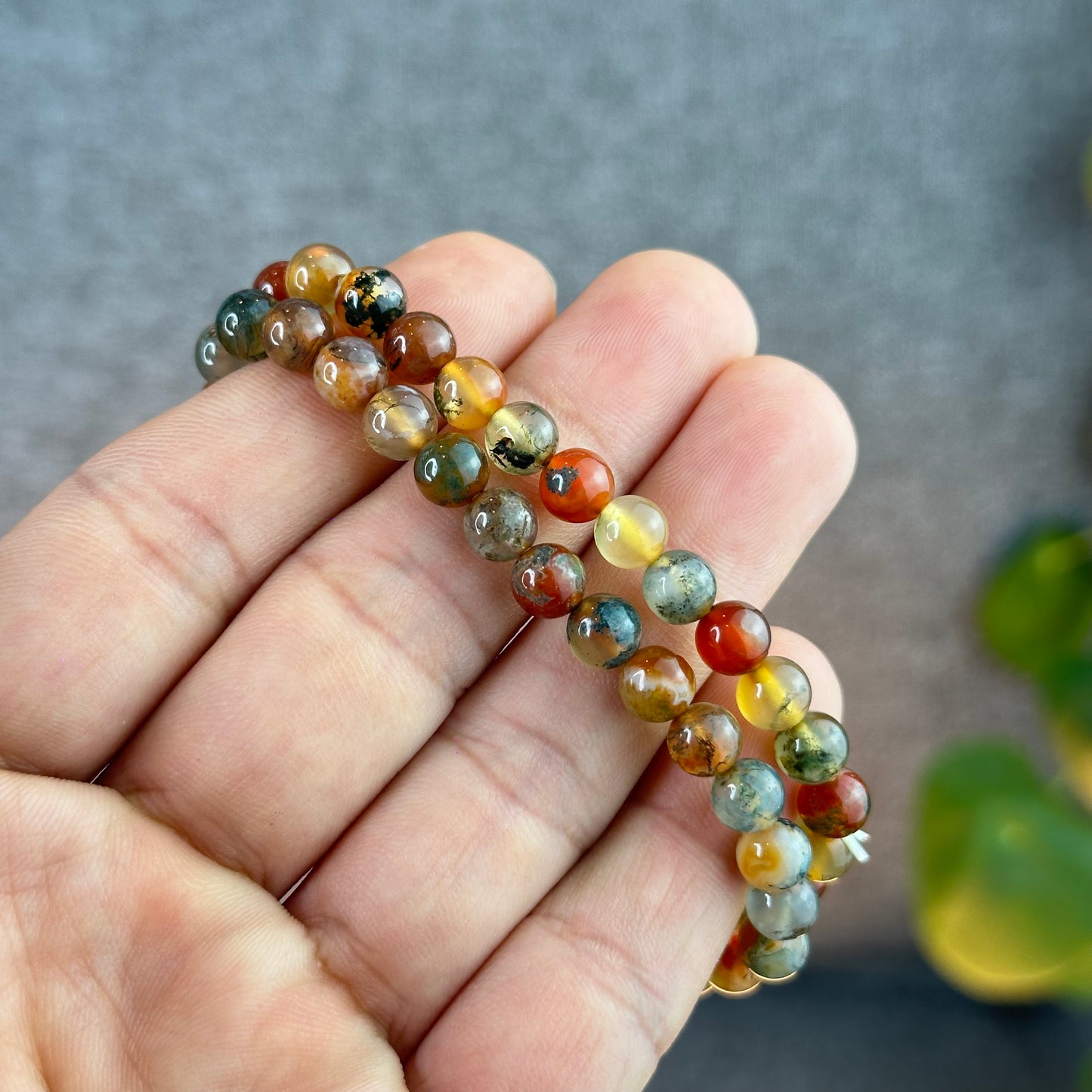 Red Moss Agate Bracelet Size 6 mm