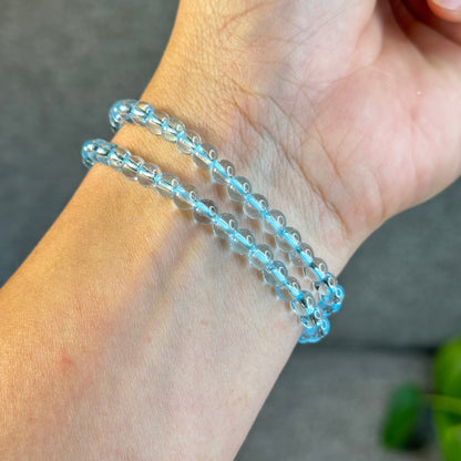 Double Wrap Natural Topaz Bracelet Size 5 mm