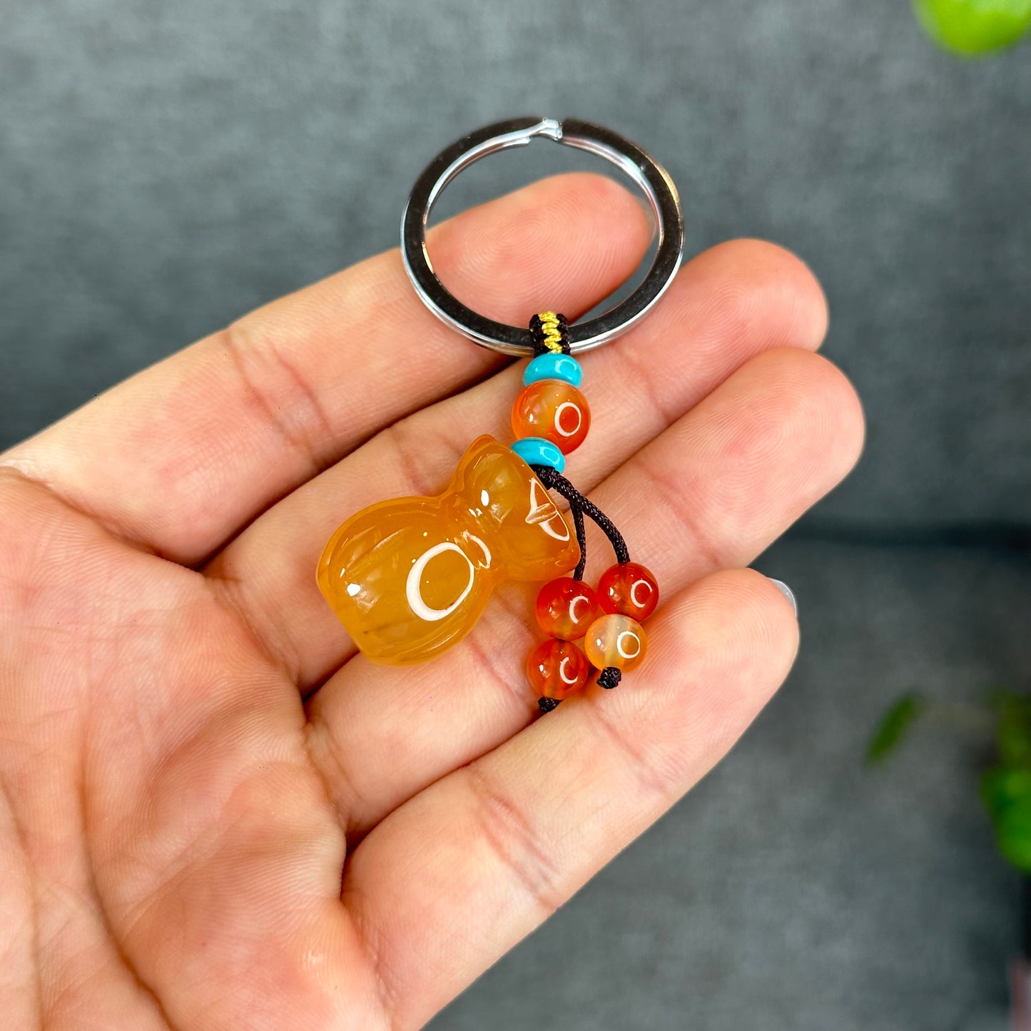 Natural Golden Money Bag Agate Accessory