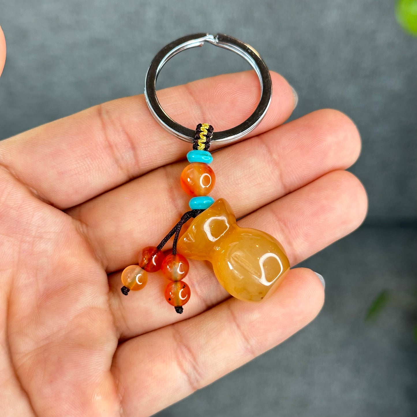 Natural Golden Money Bag Agate Accessory