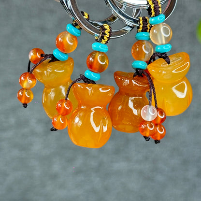 Natural Golden Money Bag Agate Accessory