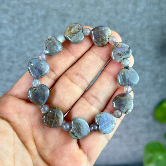 Labradorite Purple Heart Bracelet