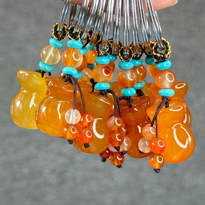 Natural Golden Money Bag Agate Accessory