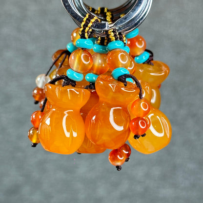 Natural Golden Money Bag Agate Accessory