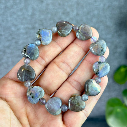 Labradorite Purple Heart Bracelet