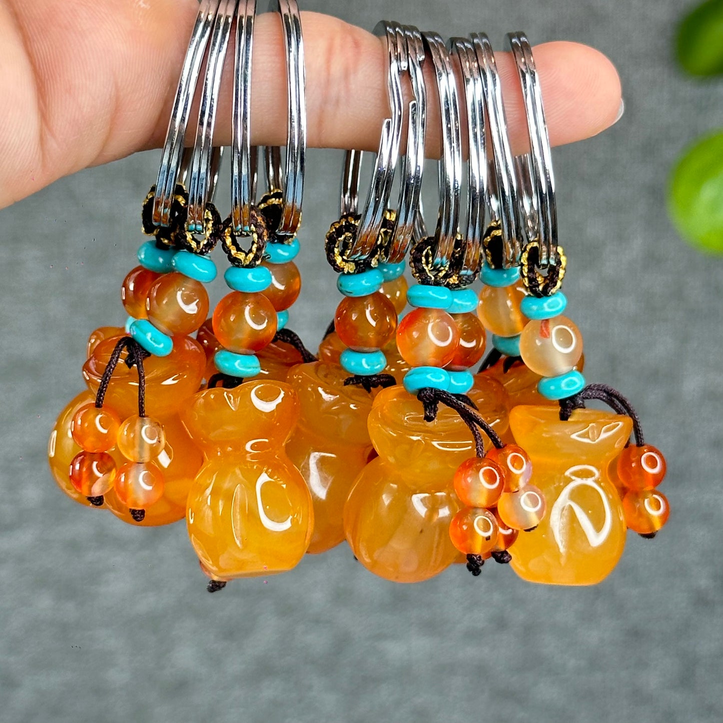 Natural Golden Money Bag Agate Accessory