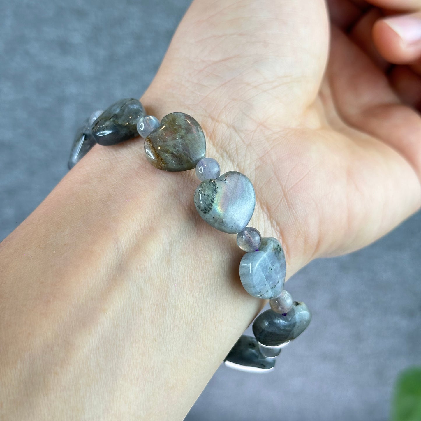 Labradorite Purple Heart Bracelet