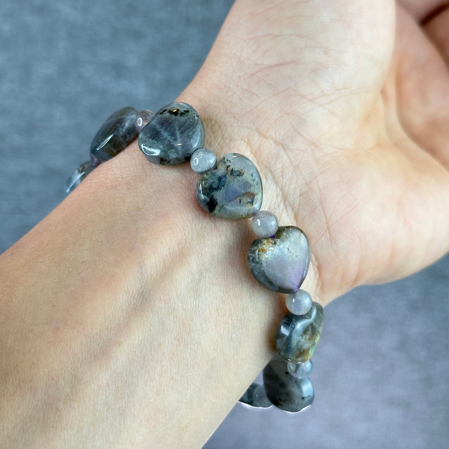 Labradorite Purple Heart Bracelet