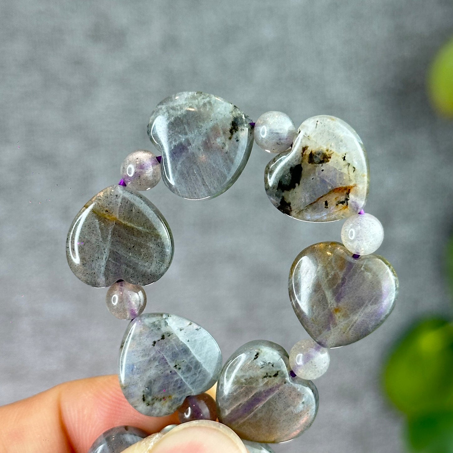 Labradorite Purple Heart Bracelet