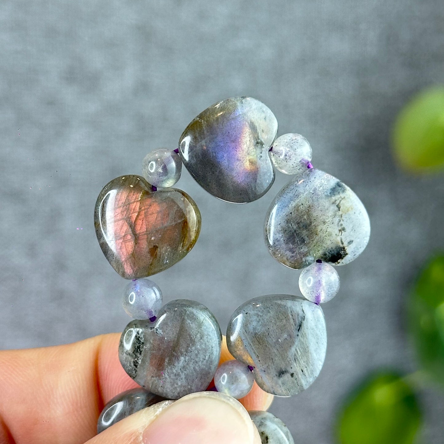 Labradorite Purple Heart Bracelet