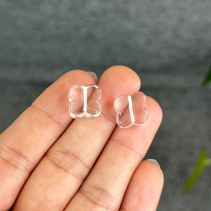 Natural Clear Quartz Clover Charm - High Quality