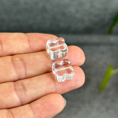 Natural Clear Quartz Clover Charm - High Quality