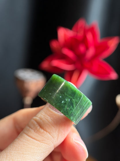 Natural Nephrite Jade Ring Square Style Size 1.9
