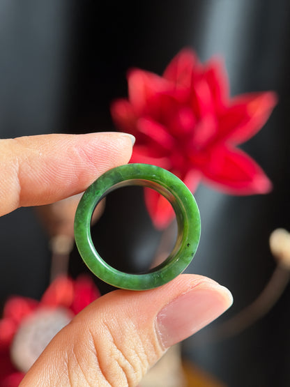 Natural Nephrite Jade Ring Square Style Size 1.9