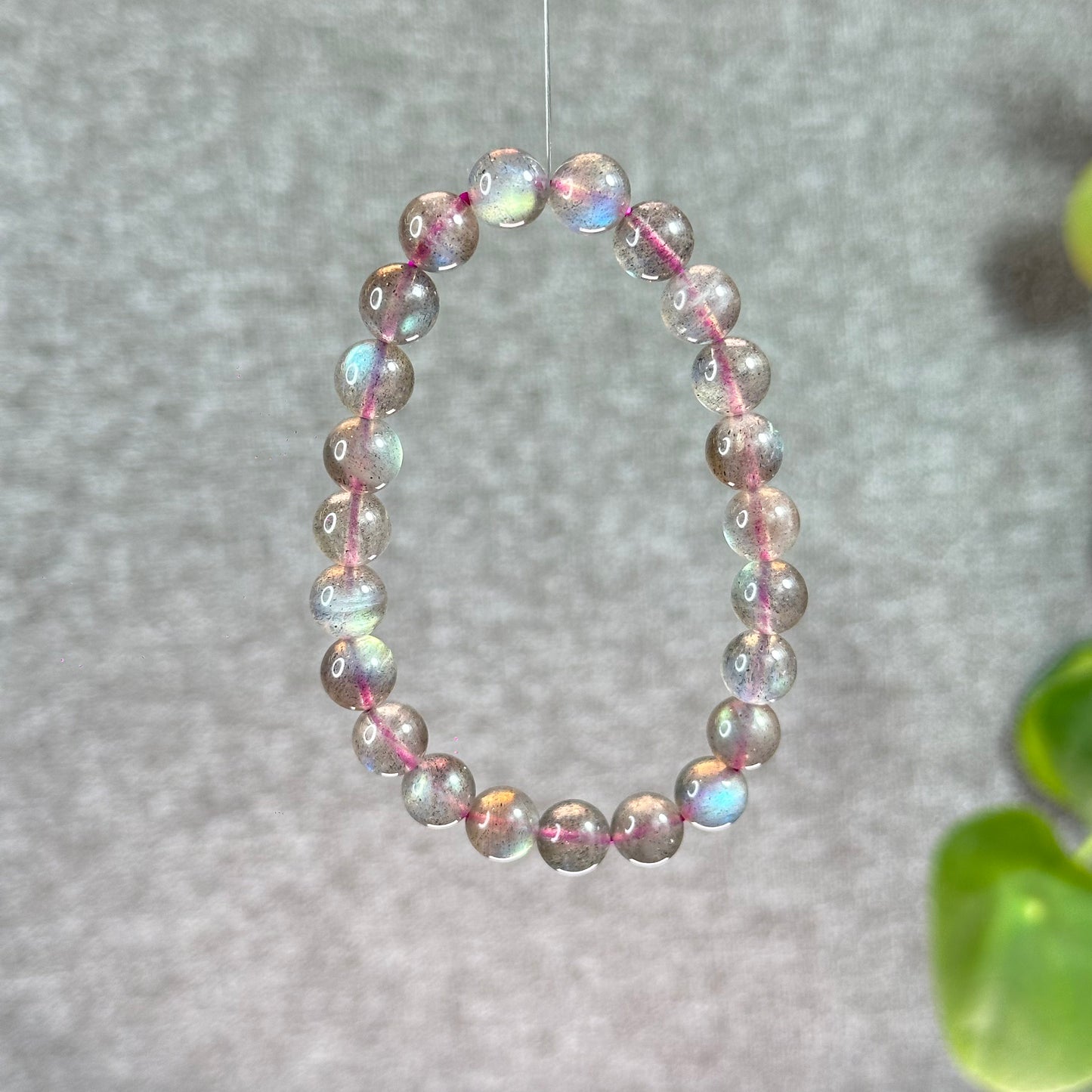 Pink Labradorite Bracelet Size 8.5 mm