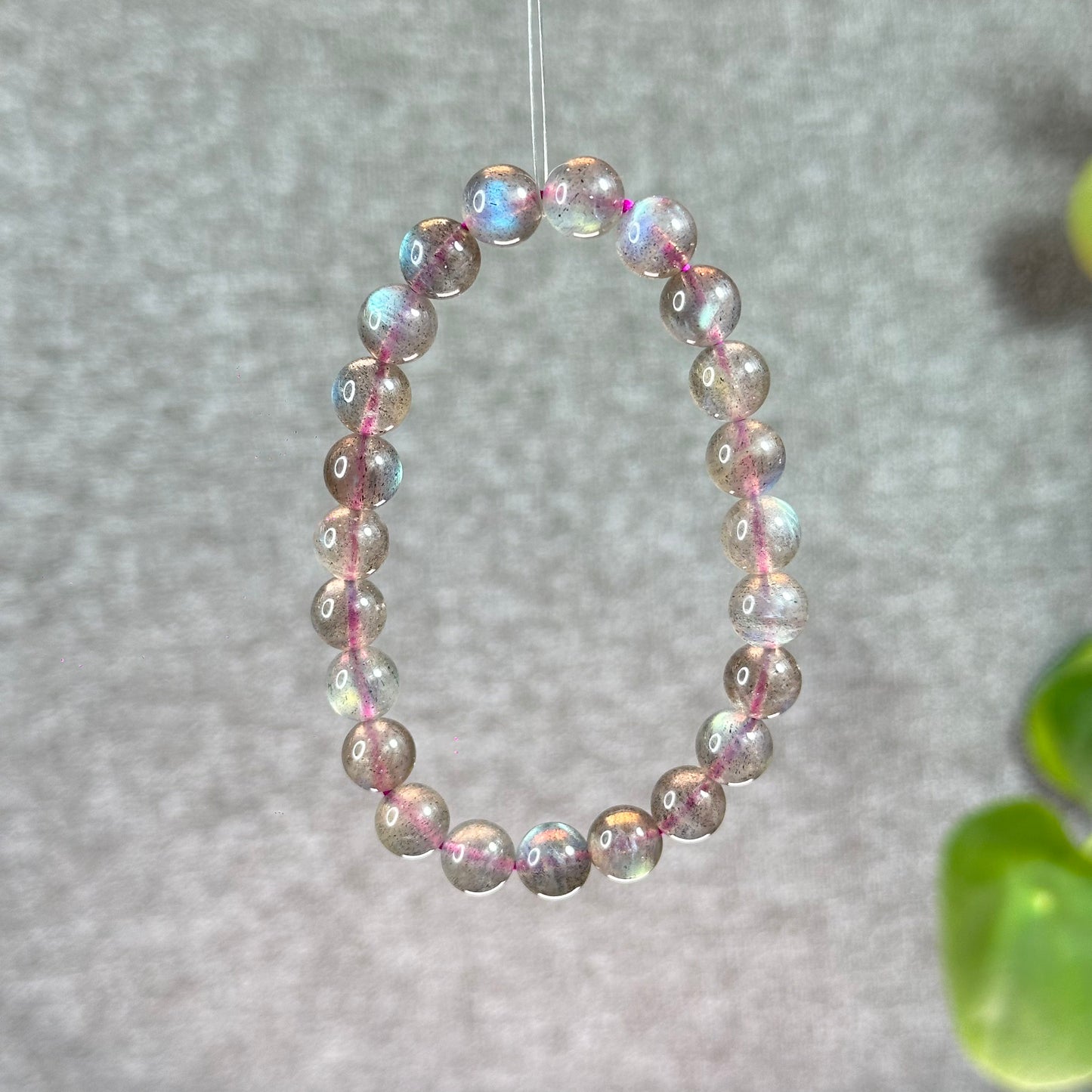 Pink Labradorite Bracelet Size 8.5 mm